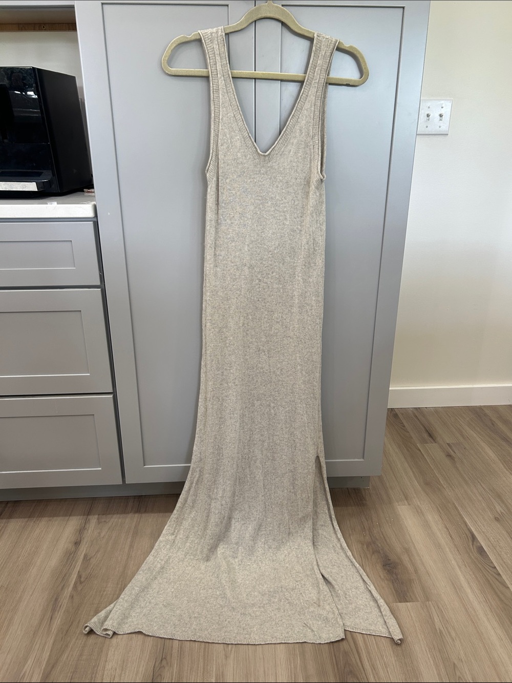 Free People FP Beach Oatmeal Beige Knit Maxi Sweater Dress Size Small